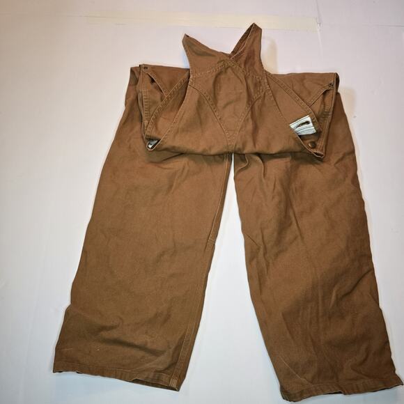 Carhartt Women S/12 -Reg (0-2) Bib Overall Straight Dusty Brown Duck Rugged Flex - Picture 3 of 4
